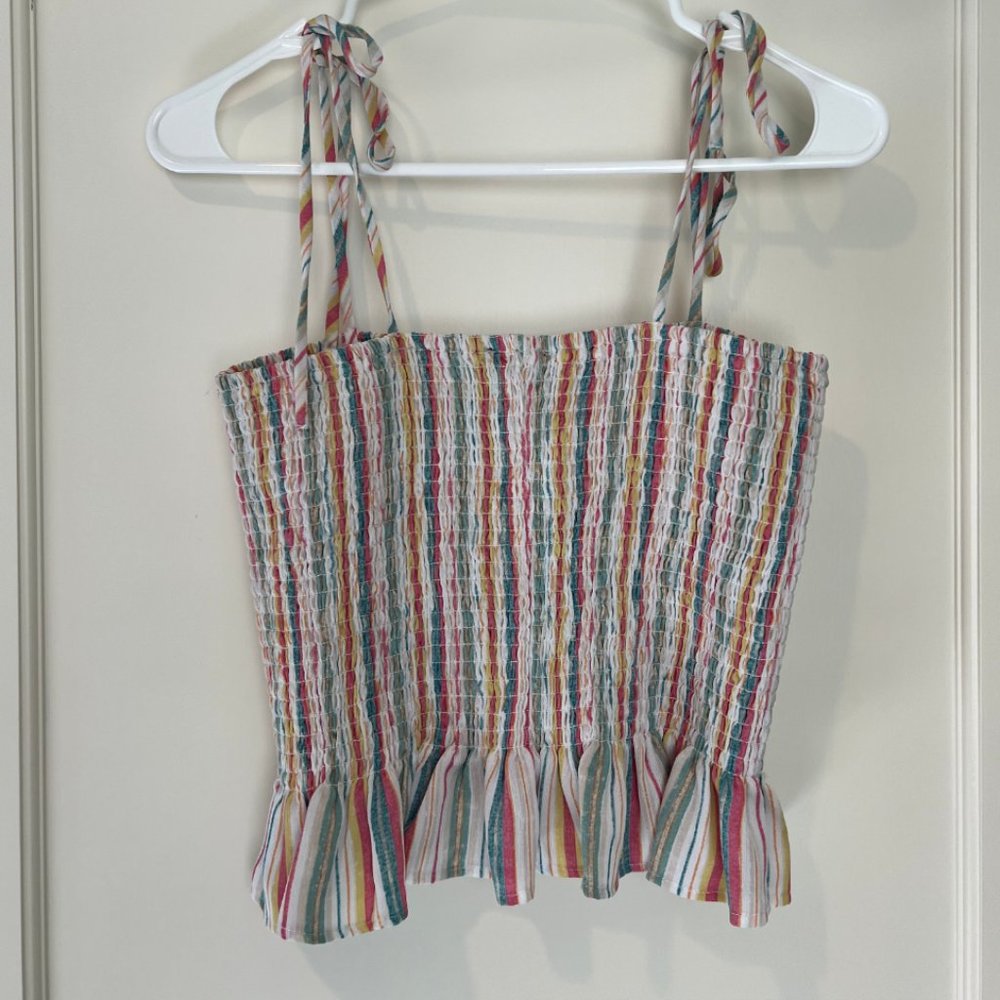 Forever 21 Striped Peplum Tank Top